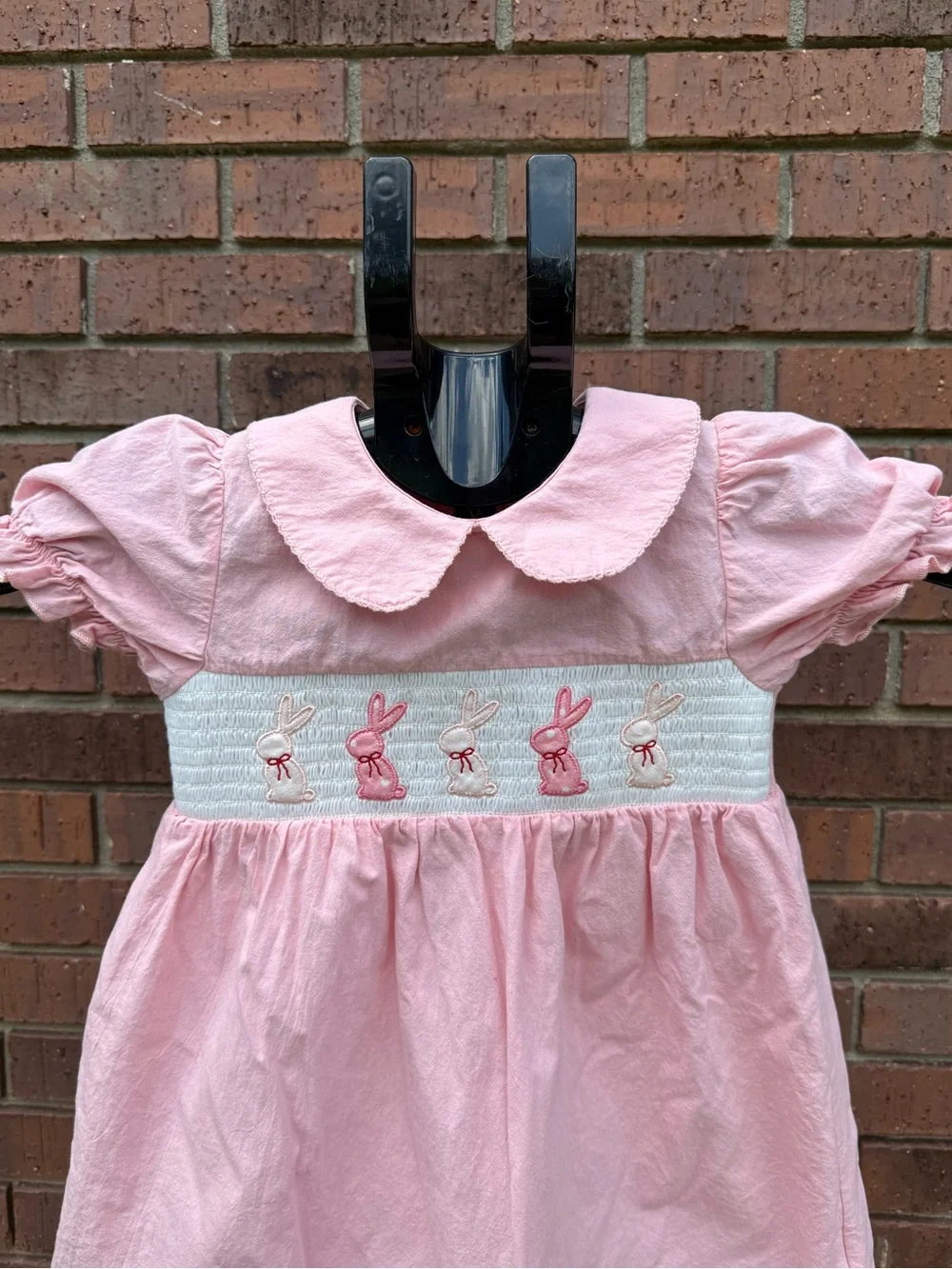 Marie Nicole Easter Smocked Dress Pink Bunny Rabbit Toddler Size Large 4T Spring